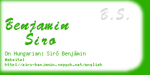 benjamin siro business card