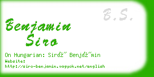 benjamin siro business card